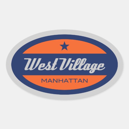 West Village Ovale Sticker (Voorkant)