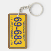 West Virginia 1968  Licence Bord Sleutelhanger (achterkant)