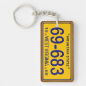 West Virginia 1968  Licence Bord Sleutelhanger (Voorkant)