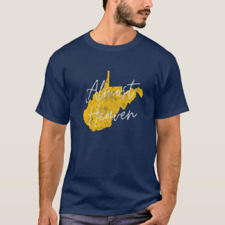 West Virginia Almost Heaven WV Map State Home 304 T-shirt