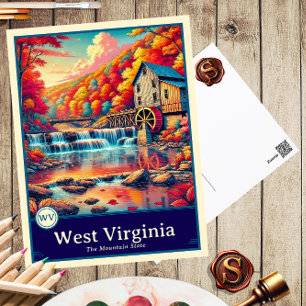 West Virginia   Anime Style Cel Shaded Briefkaart