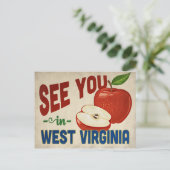 West Virginia Apple - Vintage Travel Briefkaart (Staand voorkant)