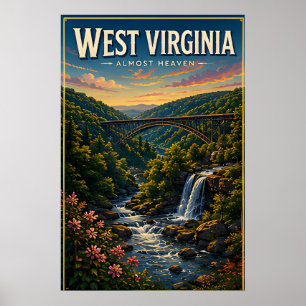 West Virginia Berg Rivieren Schitterend Avontuur Poster