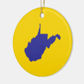 West Virginia Blue en Gold Keramisch Ornament (Links)
