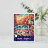 West Virginia | Carte postale ombragée style Anime (Debout devant)