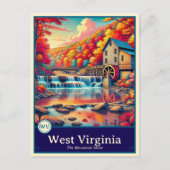 West Virginia | Carte postale ombragée style Anime (Devant)