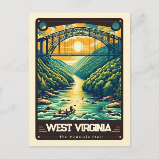 West Virginia | Carte postale Vintage Patriotic Sp (Devant)