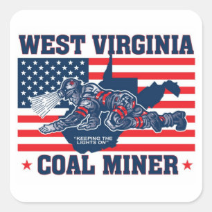 WEST VIRGINIA COAL MINER VIERKANTE STICKER