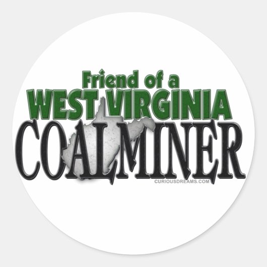West Virginia Coalminer Ronde Sticker (Voorkant)