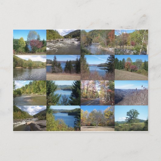 West Virginia Collage Briefkaart (Voorkant)