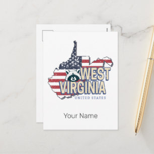West Virginia États-Unis Carte Retro Vintage USA