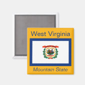 West Virginia Flag Magnet Magneet (Voorkant / Achterkant)