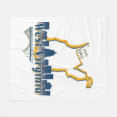 West Virginia Fleece Blanket Deken (Voorkant (Horizontaal))