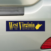 West Virginia Gold Bumpersticker (Op auto)