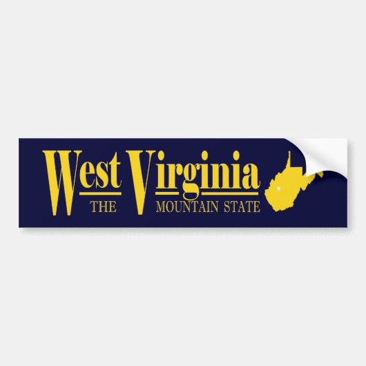 West Virginia Gold Bumpersticker (Voorkant)
