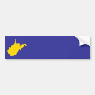 West Virginia goud en blauw Bumpersticker