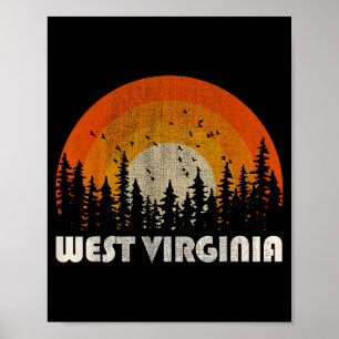 West Virginia - grappige natuur vintage wandelen j Poster