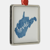 West Virginia Home houtnerf Metalen Ornament (Rechts)