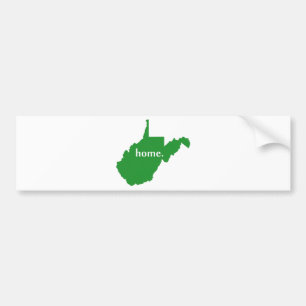 West Virginia home silhouette-landkaart Bumpersticker