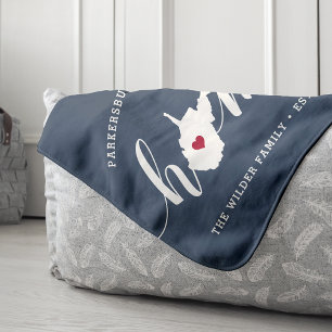 West Virginia Home State Personalized Sherpa Deken