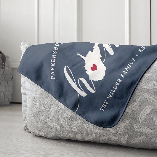 West Virginia Home State Personalized Sherpa Deken