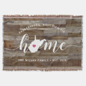 West Virginia Home State Personalized Wood look Deken (Voorkant)