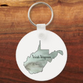 West Virginia Illustratie Schilderij Sleutelhanger (Voorkant)