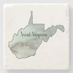 West Virginia Illustratie Schilderij Stenen Onderzetter