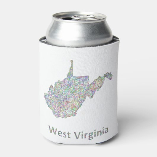 West Virginia kaart Blikjeskoeler (Blikje Voorkant)