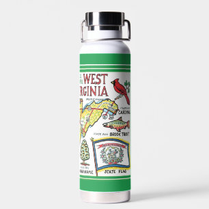 West Virginia kaart Waterfles