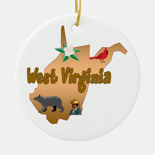West Virginia kerstboomversiering Keramisch Ornament (Voorkant)