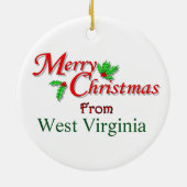 West Virginia kerstboomversiering Keramisch Ornament (Achterkant)