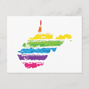 West virginia kleurenlijnen briefkaart