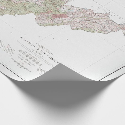 West Virginia Map (1984) WV State Atlas Cadeaupapier (Hoek)