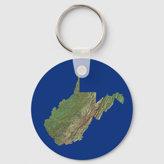 West Virginia Map Sleutelhanger (Voorkant)