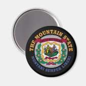 WEST VIRGINIA MOUNTAIN STATE FLAG MAGNET MAGNEET (Voorkant / Achterkant)