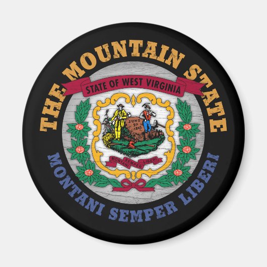 WEST VIRGINIA MOUNTAIN STATE FLAG MAGNET MAGNEET (Voorkant)