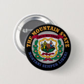 WEST VIRGINIA MOUNTAIN STATE FLAG RONDE BUTTON 5,7 CM (Voorkant /achterkant)