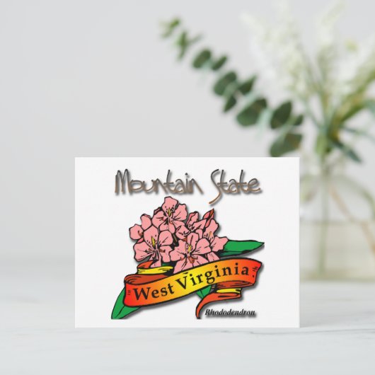 West Virginia Mountain State Rhododendron Briefkaart (Staand voorkant)