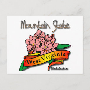 West Virginia Mountain State Rhododendron Briefkaart