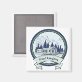 West Virginia Mountains Magneet (Voorkant / Achterkant)