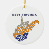 West Virginia Nickname Word Art Keramisch Ornament (Voorkant)