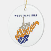 West Virginia Nickname Word Art Keramisch Ornament (Links)