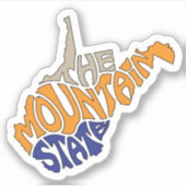 West Virginia Nickname Word Art Sticker (Voorkant)