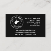 West Virginia Notary Public Services Visitekaartje (Voorkant)