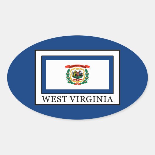 West Virginia Ovale Sticker (Voorkant)