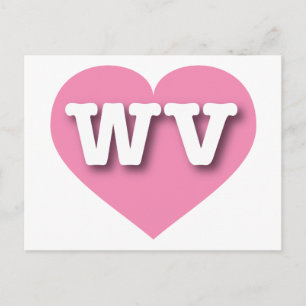 West Virginia Pink Fade Heart - Ik hou van WV Briefkaart