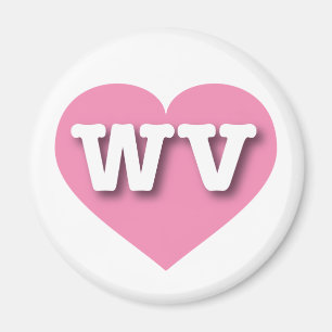 West Virginia Pink Heart - Ik hou van WV Magneet