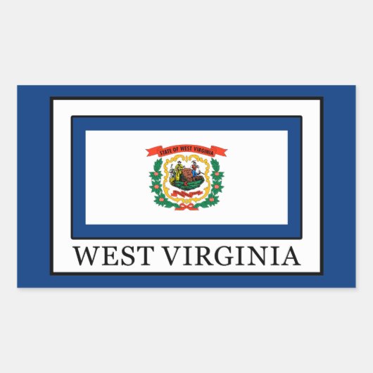 West Virginia Rechthoekige Sticker (Voorkant)