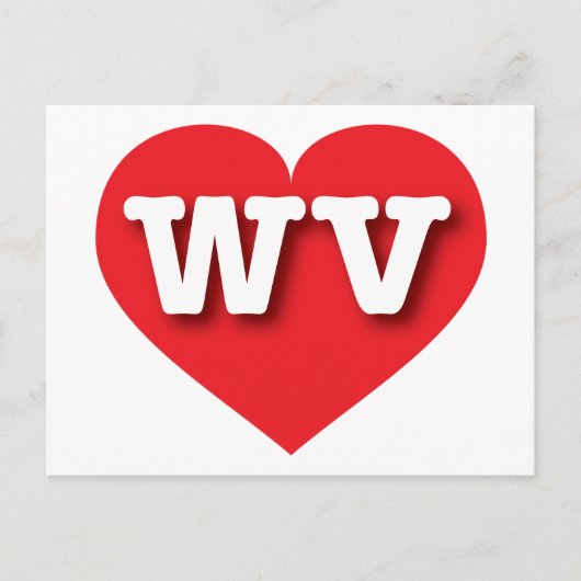 West Virginia Red Heart - Ik hou van WV Briefkaart (Voorkant)